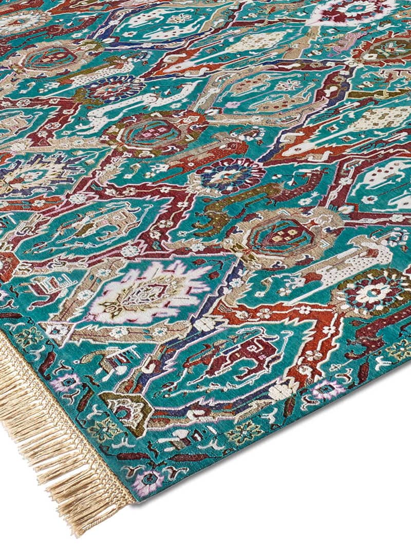 KavaBagh groen handgemaakte luxe vloerkleed