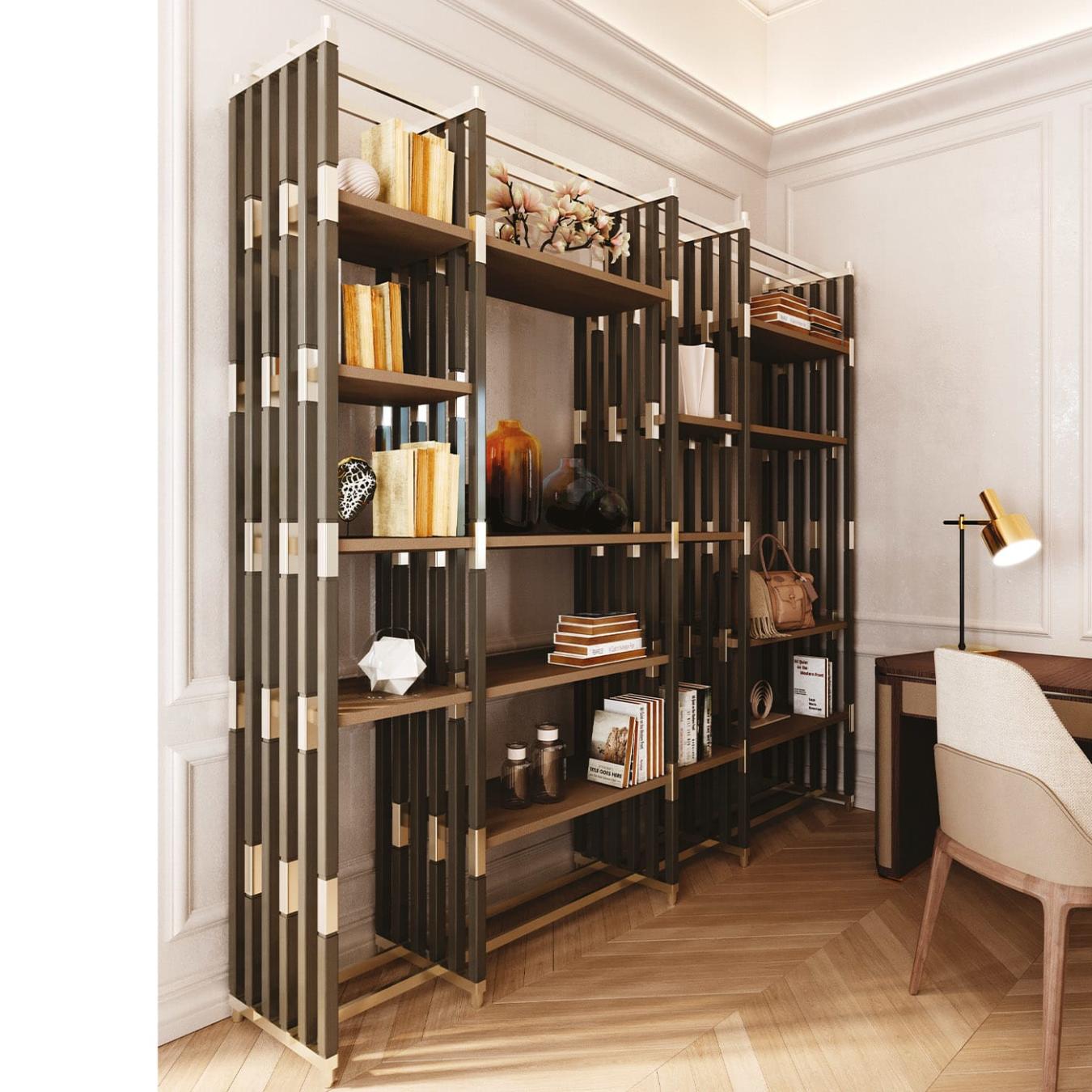 Ponya modulaire Italiaanse boekenkast | Afwerking: Hoogglans gelakt | Configuratie: C
