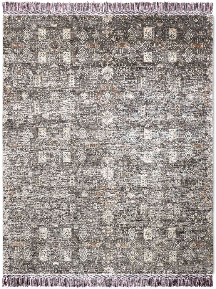 Agra Charcoal handgemaakte luxe tapijt | Maat: 183 × 274 cm