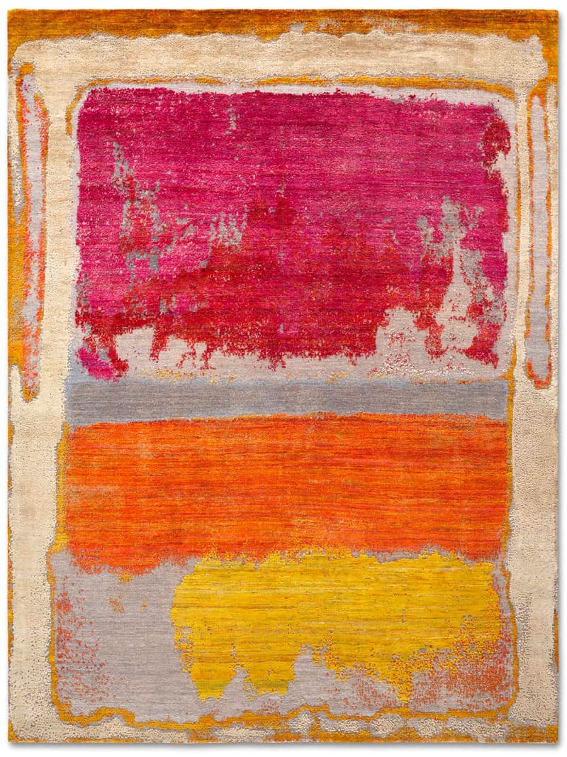 Magenta handgemaakte luxe tapijt | Maat: 250 × 300 cm