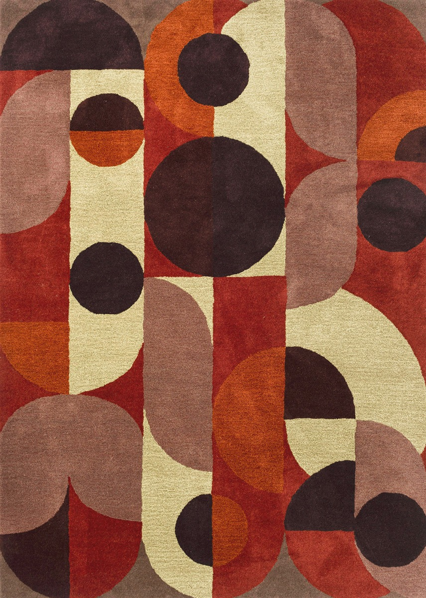 Decor cosmo rood lichtgroen tapijt | Maat: 160 × 230 cm