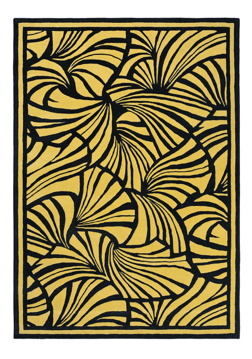 Japanese fans gold colored tapijt | Maat: 200 × 280 cm