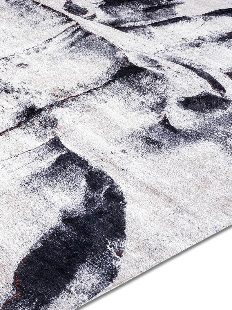 Zwart & wit handgeknoopt tapijt | Maat: 140 × 210 cm