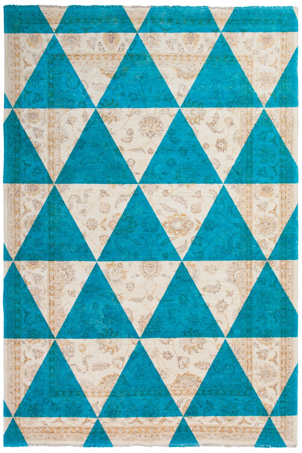 Dubbele laag blauw designer vloerkleed