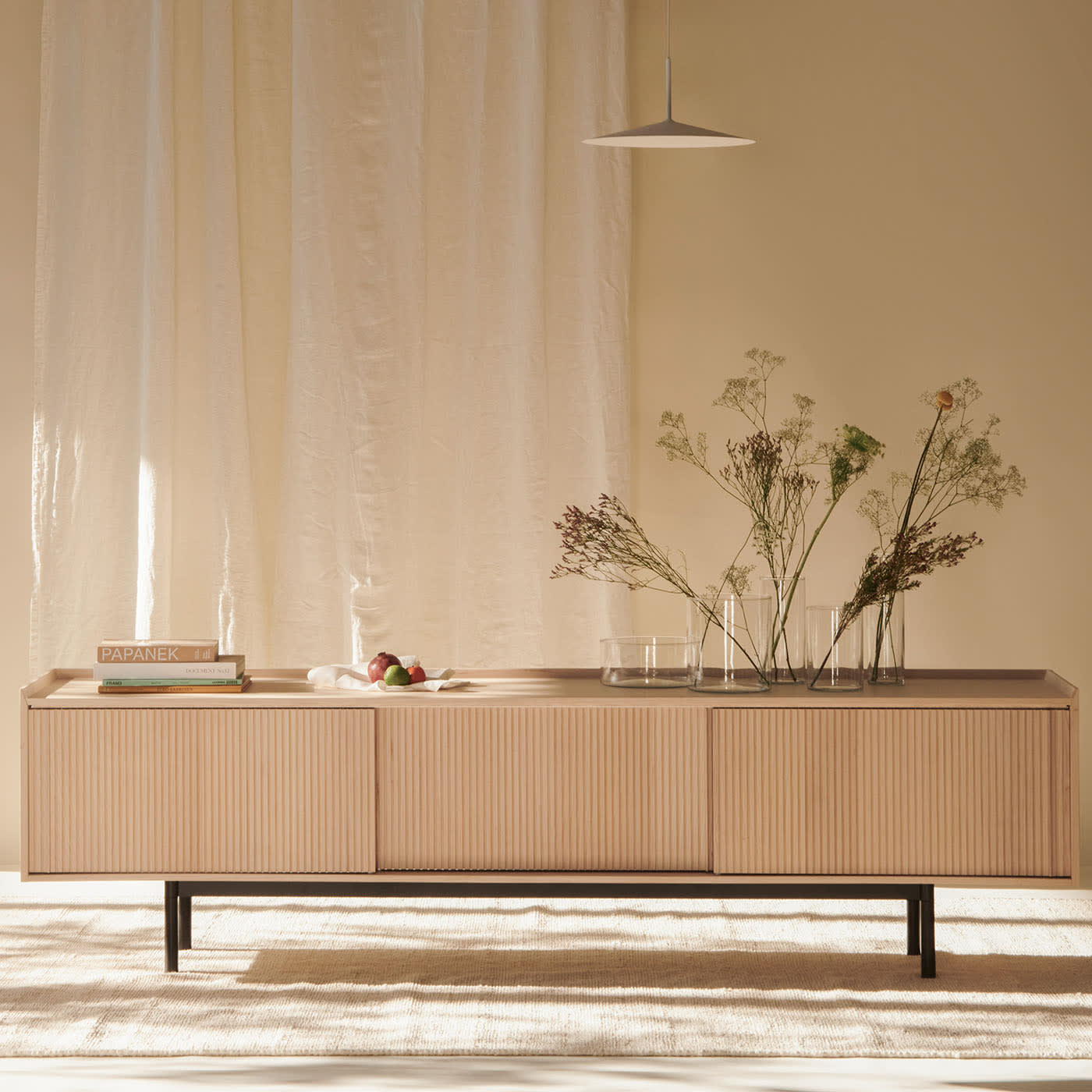 Sipario natuurlijk 3-deurs dressoir | Afmetingen: Height 78 cm
