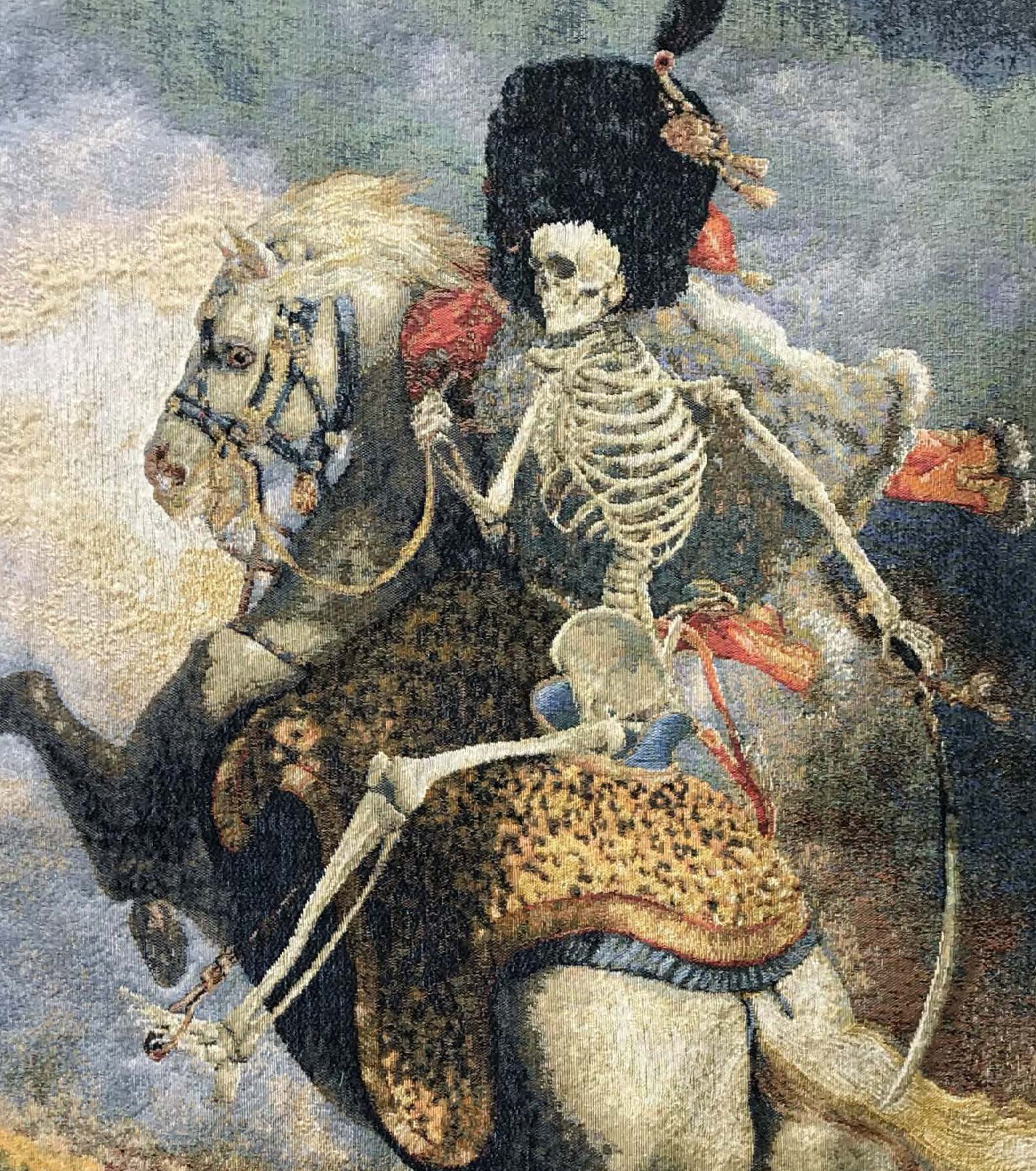 Skeleton Rider wandtapijt | Maat: 110 × 150 cm