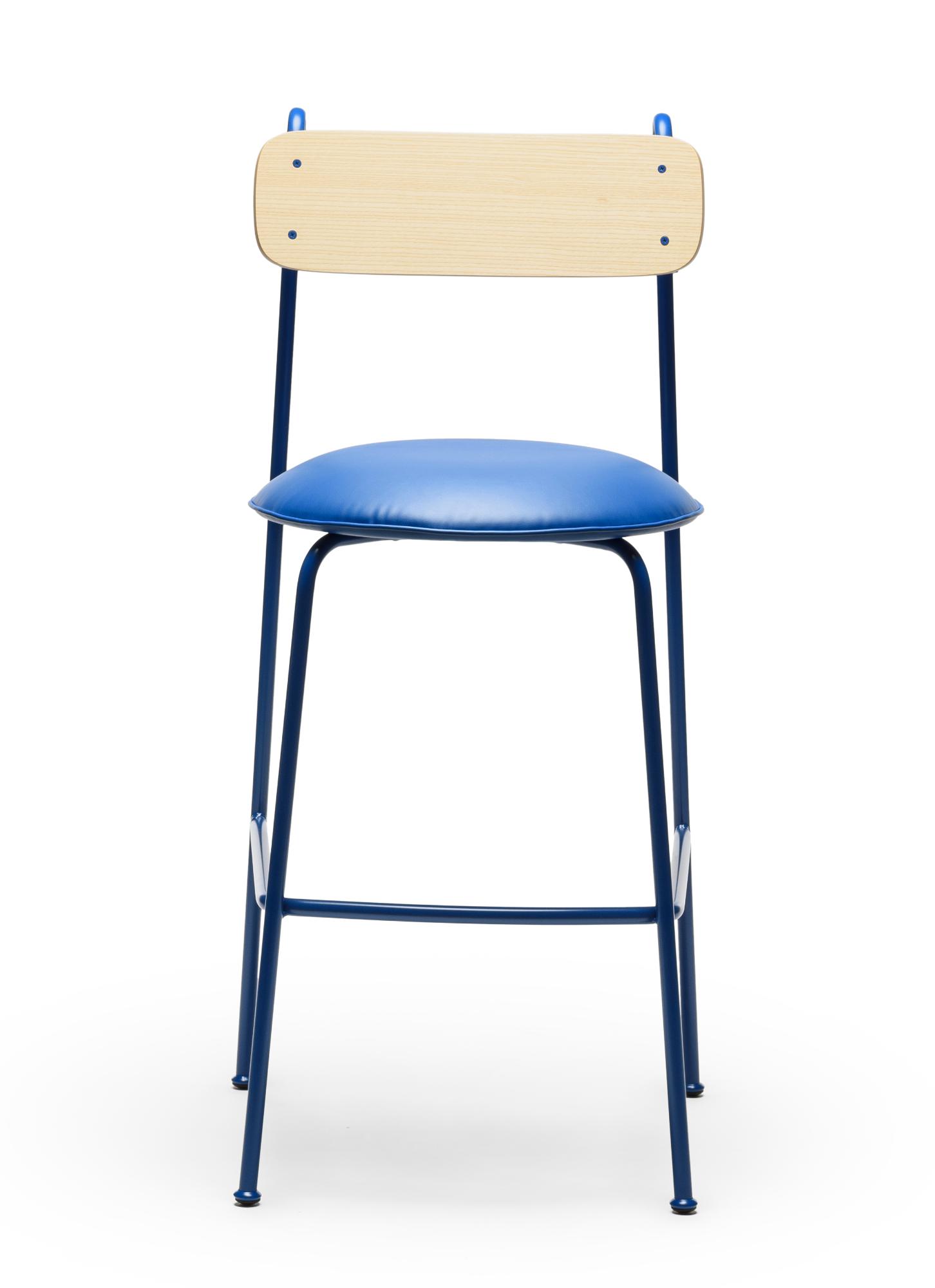 Lena SG-75 Blauwe Essenhout Barkrukstoel