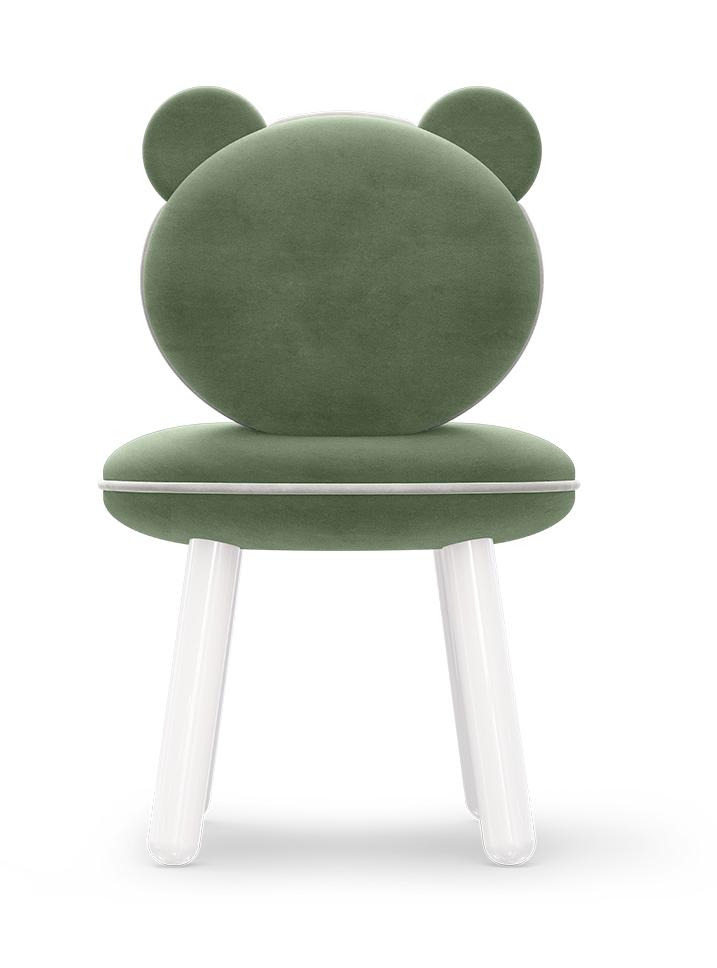 Fluffy Bear groene kinderstoel