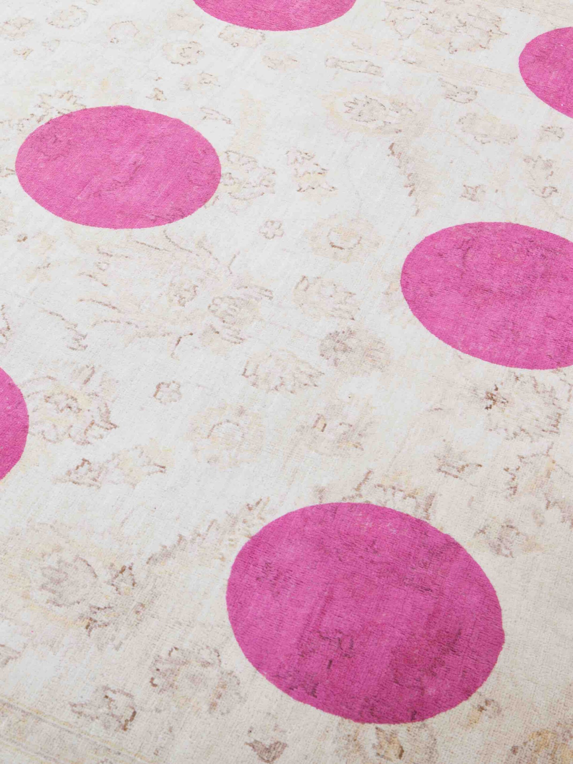 Dubbele laag roze designer vloerkleed