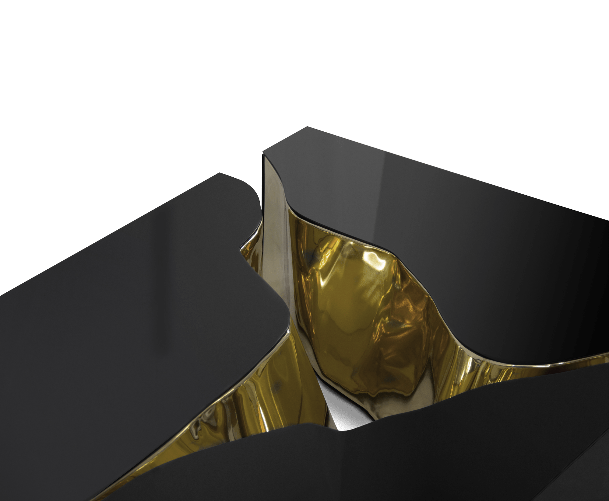 Fissure zwart gouden salontafel