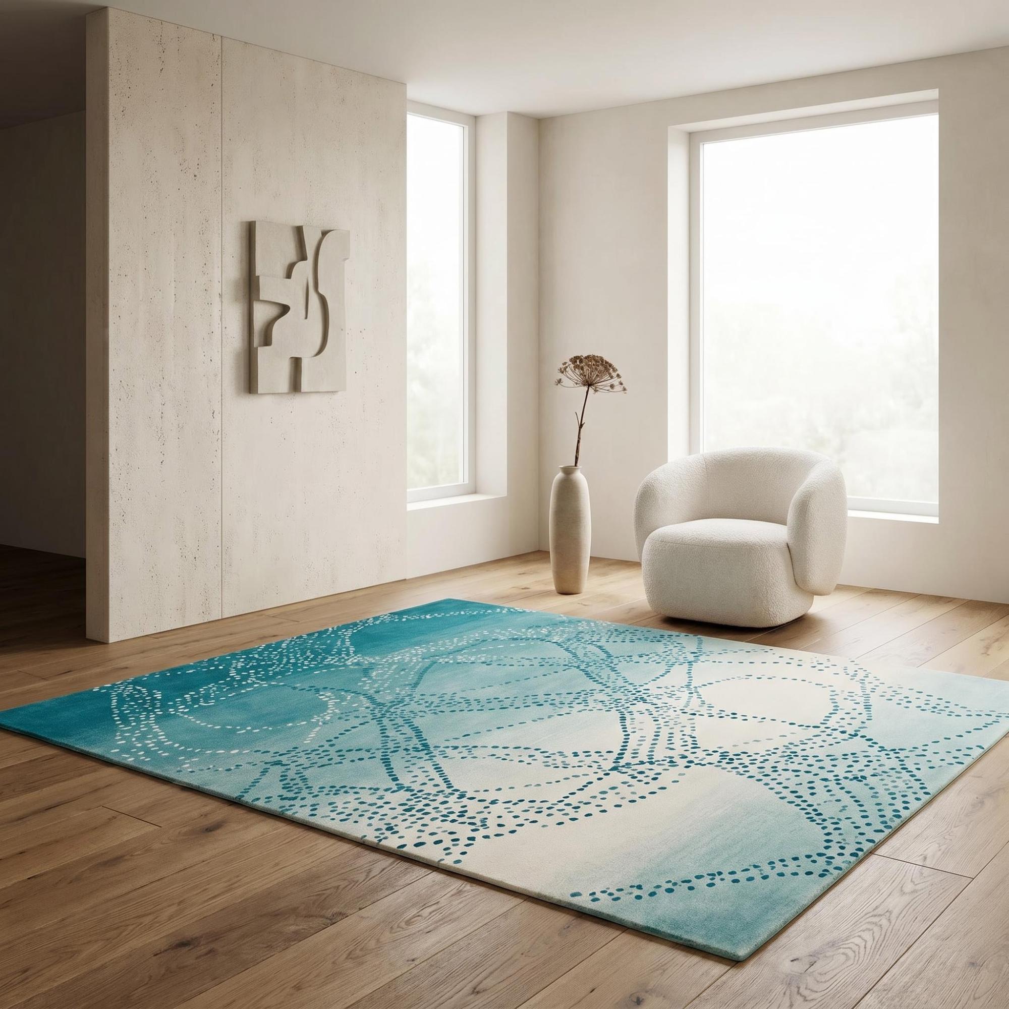 Ocean Web Teal vloerkleed