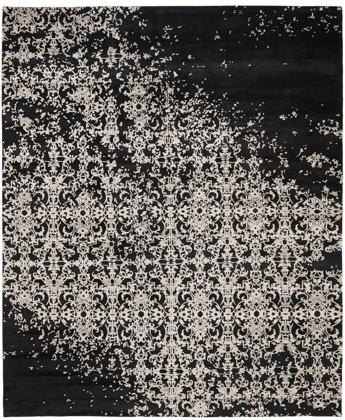 Milano raved zwart en wit tapijt | Maat: 280 × 360 cm