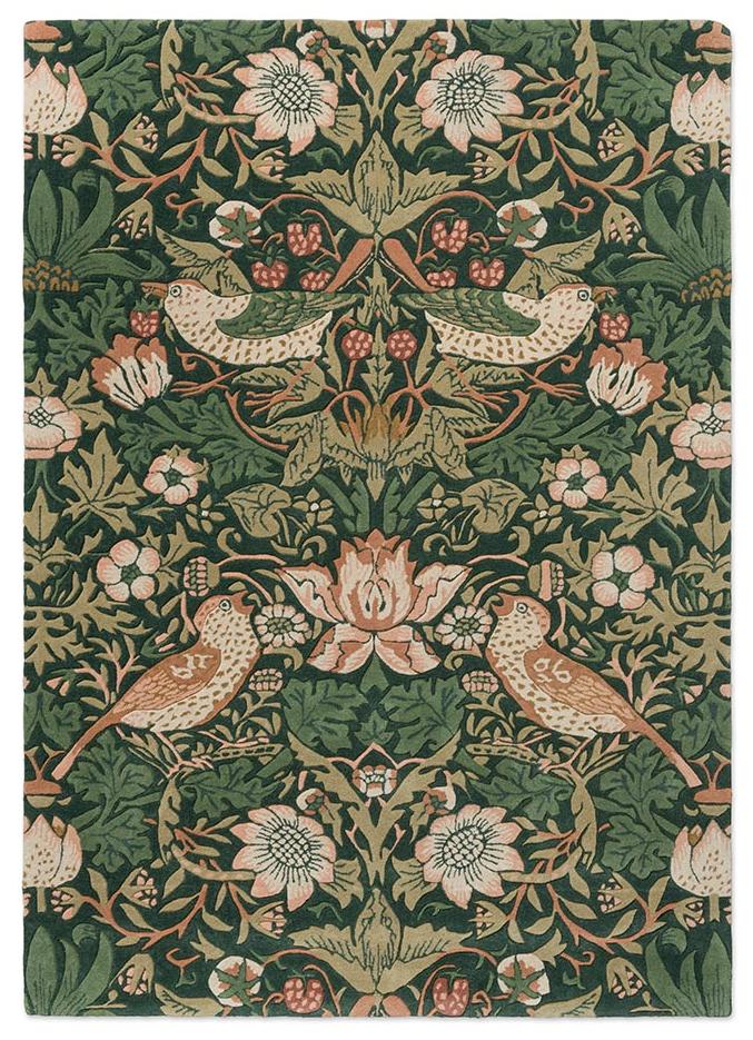 Strawberry Thief Forest vloerkleed | Maat: 140 × 200 cm