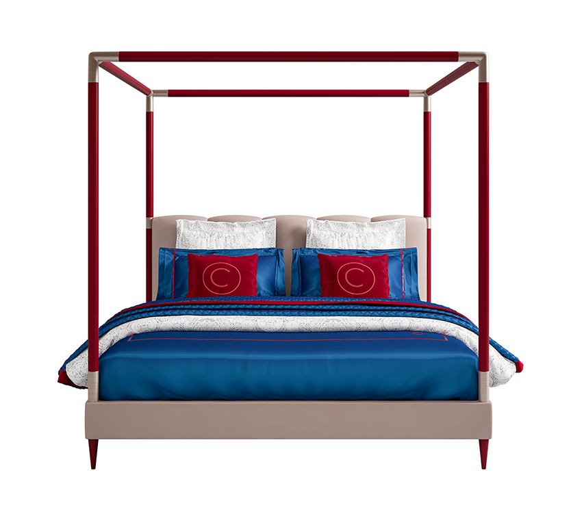 Italiaans bed met hemel | Matrasmaat: 200 × 200 cm