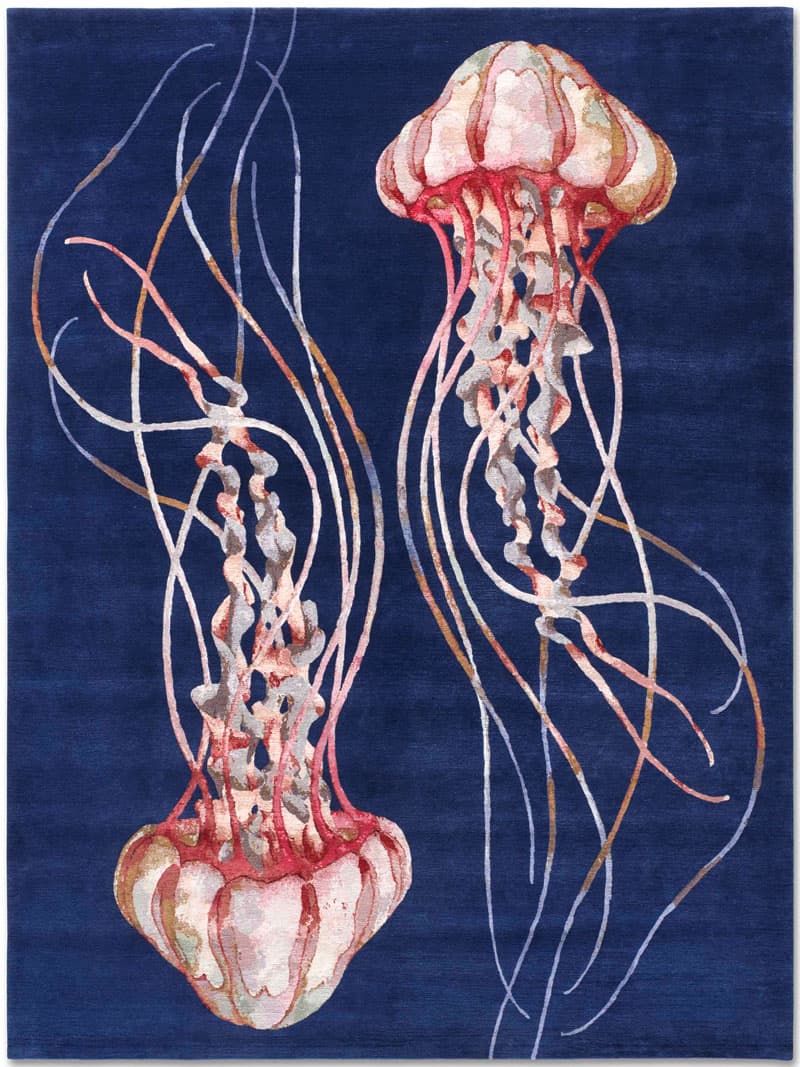Jellyfish handgeknoopt tapijt