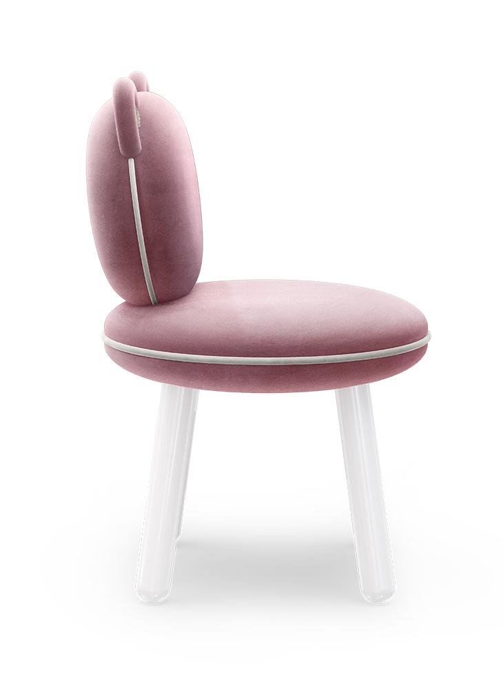 Fluffy Bear roze kinderstoel