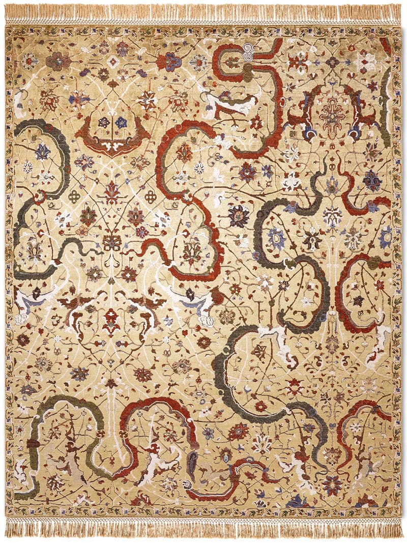 Tabriz Yellow luxe vloerkleed