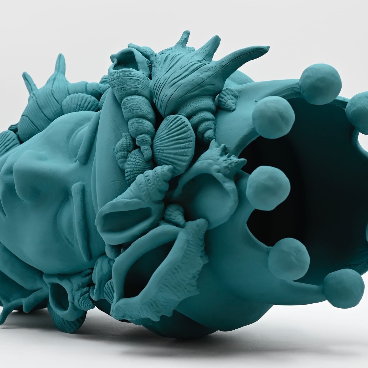 Moor's Head teal handgemaakte sculptuur