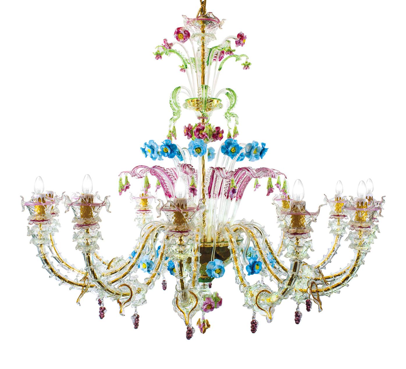 Murano Glas Meerkleurige Kroonluchter