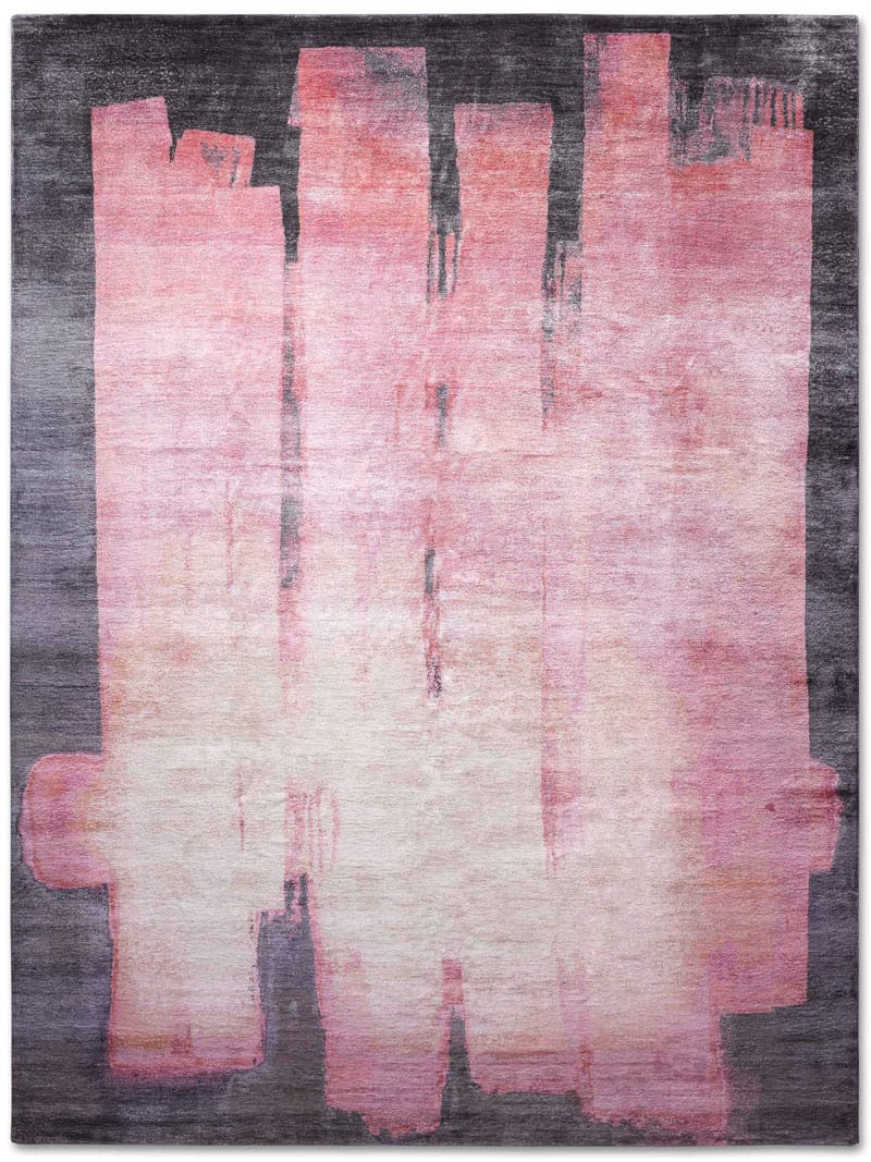 Hexagon Pink handgeweven tapijt | Maat: 183 × 274 cm
