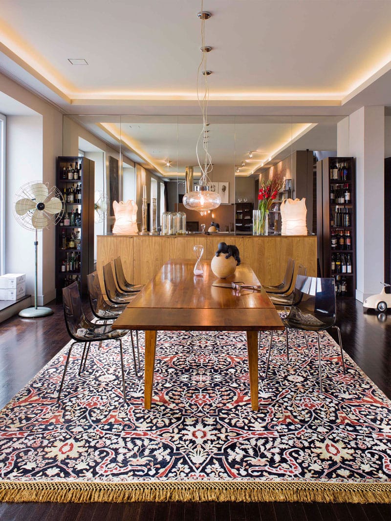 Teheran Blue handgemaakte luxe vloerkleed
