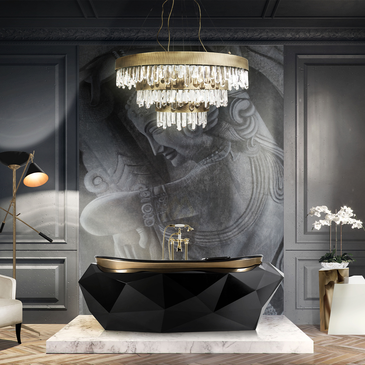 Messing Falls kroonluchter