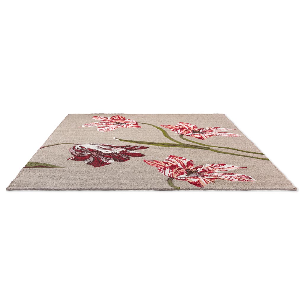 Botanical tulip beige/rood outdoor tapijt | Maat: 250 × 350 cm