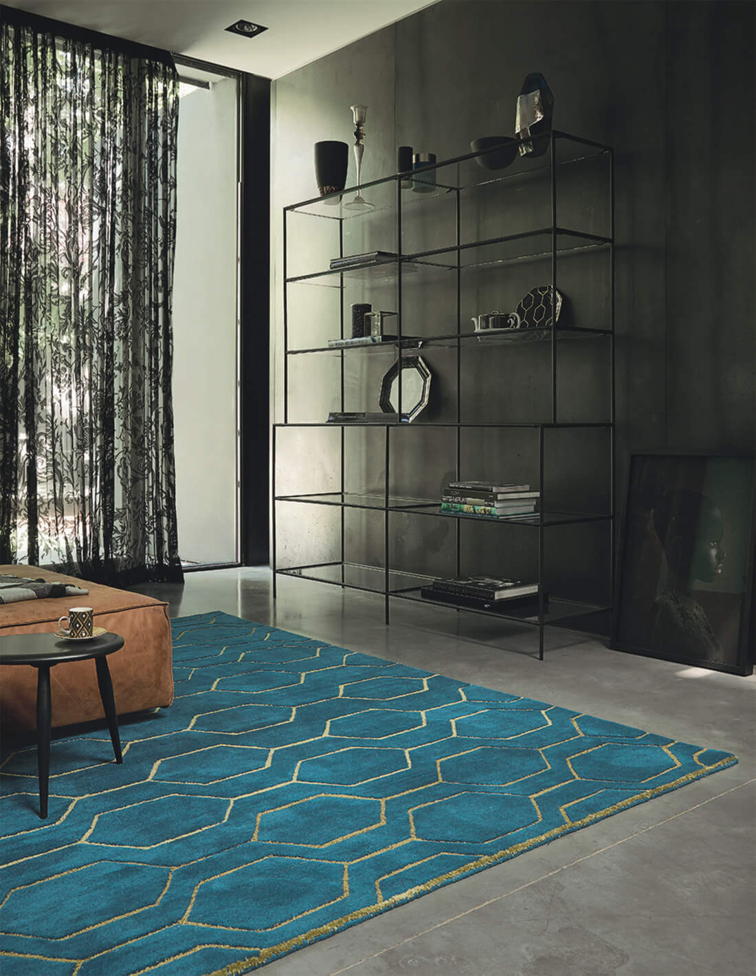 Arris teal tapijt | Maat: 250 × 350 cm