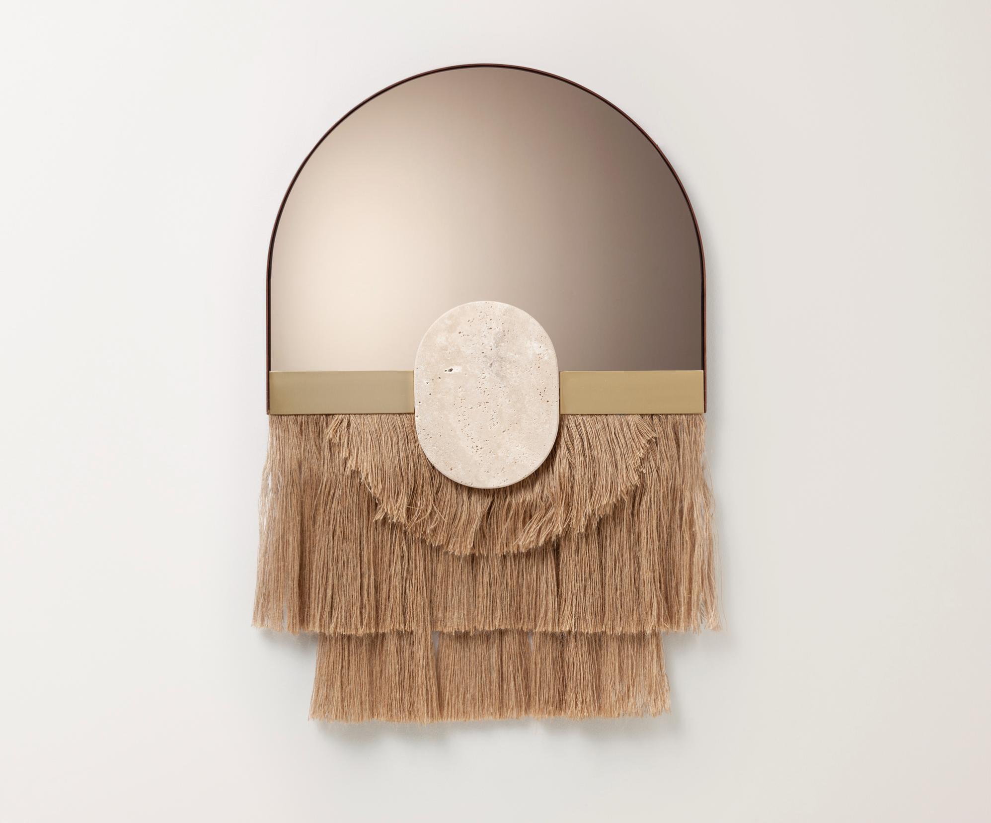 Souk Ecru Linen decoratieve wandspiegel