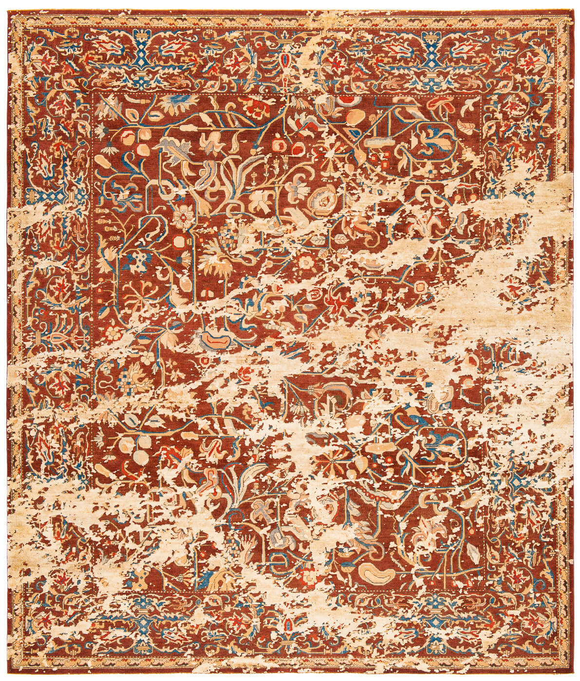 Gulfarang bond beige zijde vloerkleed