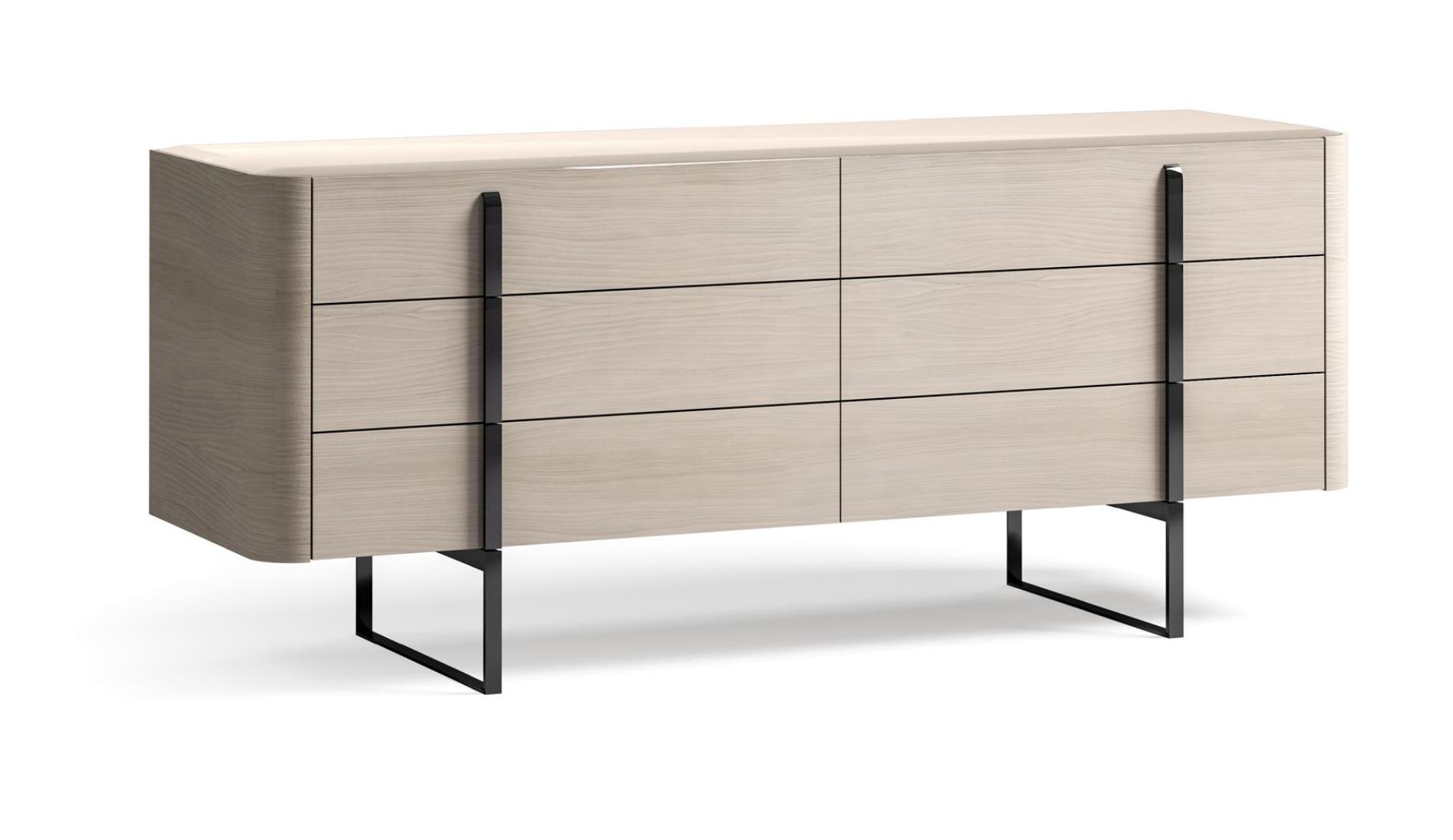 Ladekast met glazen blad 180