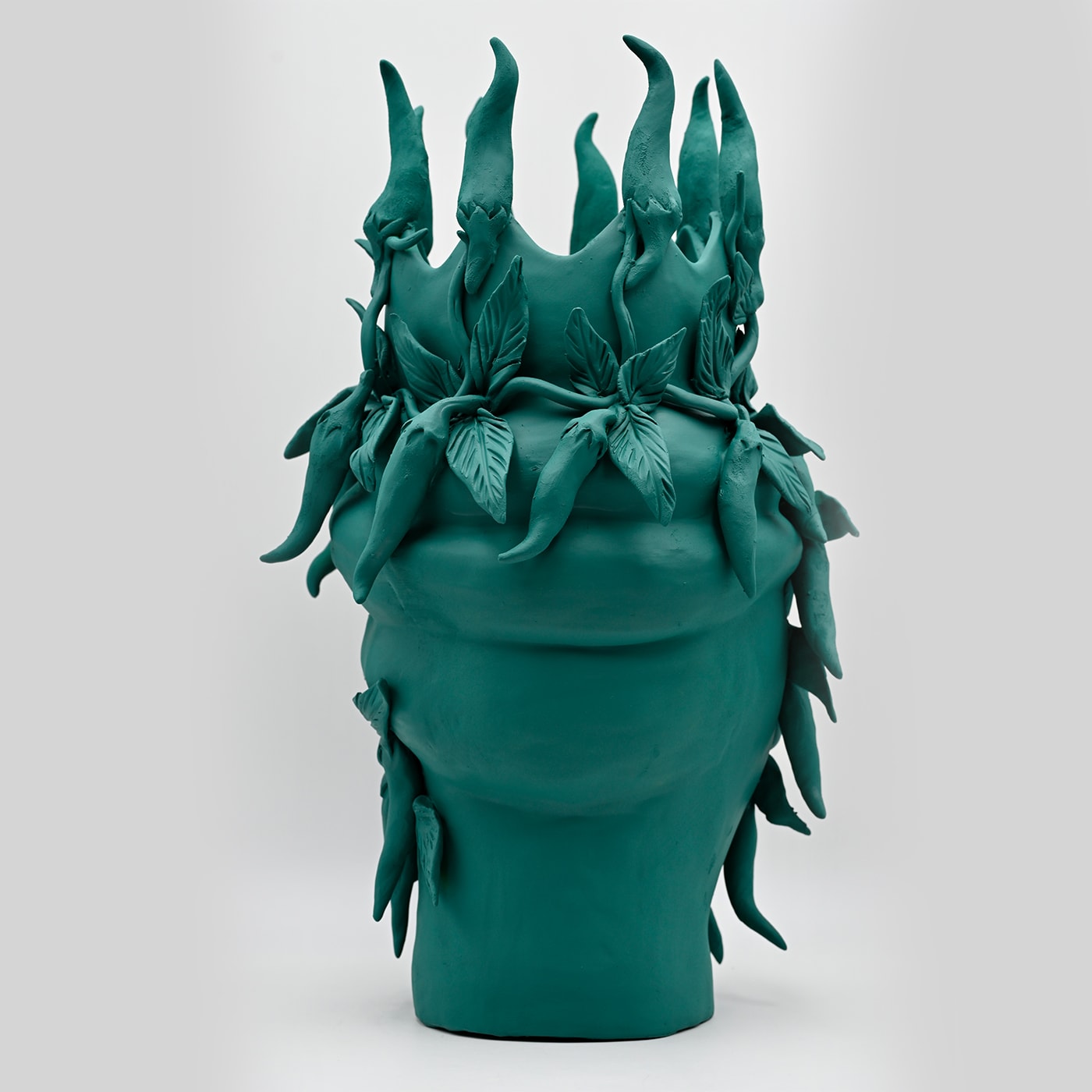 Moor's Head donkergroene sculptuur