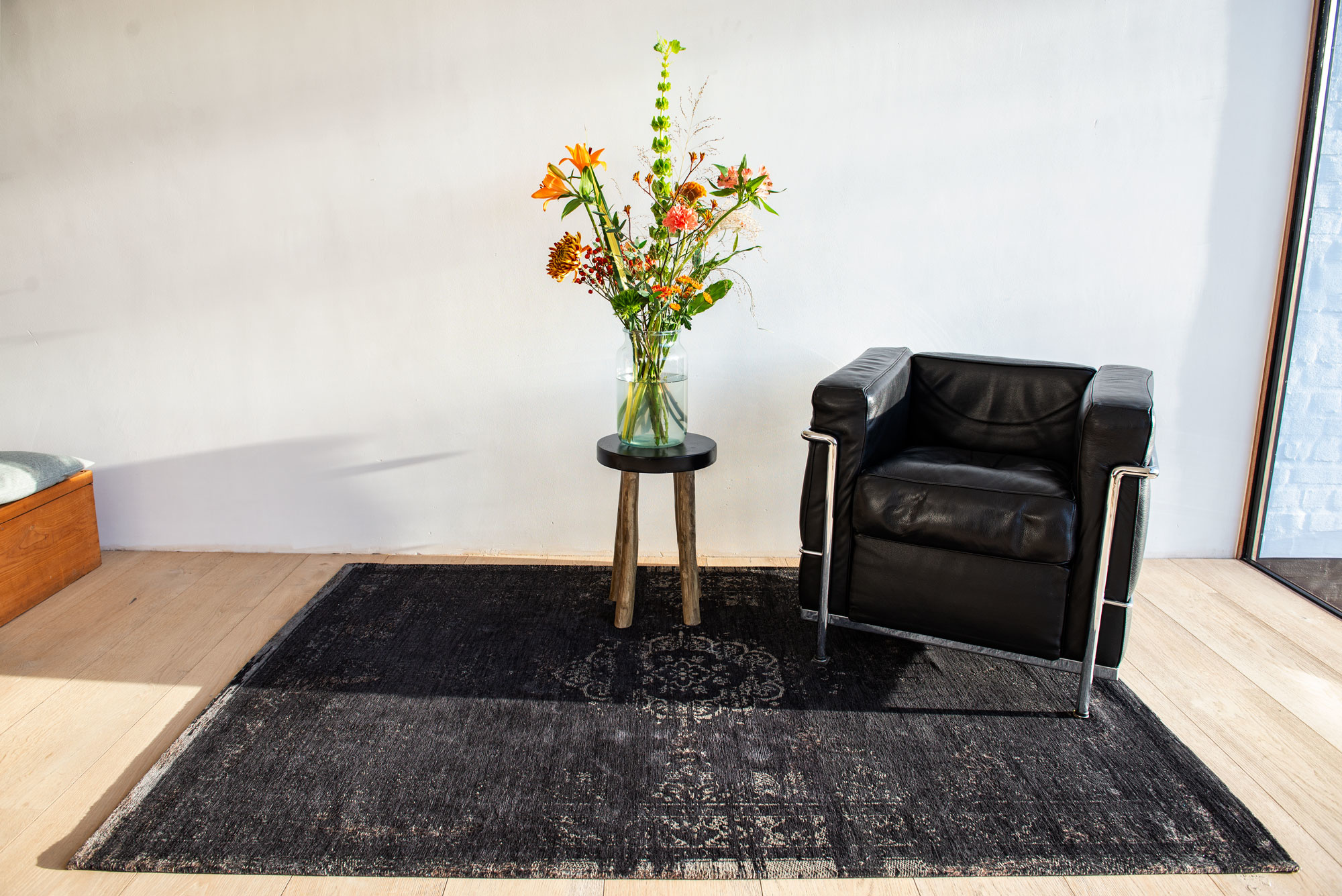 Vintage Style Mineral Black tapijt | Maat: 200 × 280 cm