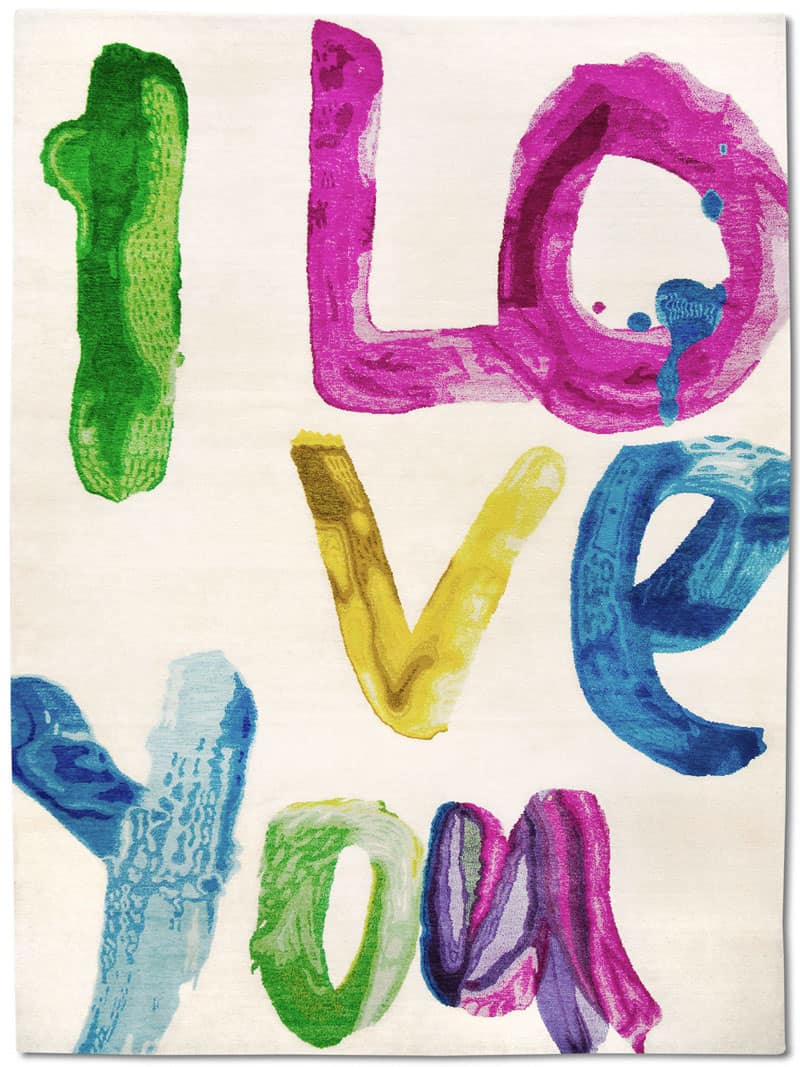 I love You luxe handgeknoopt tapijt