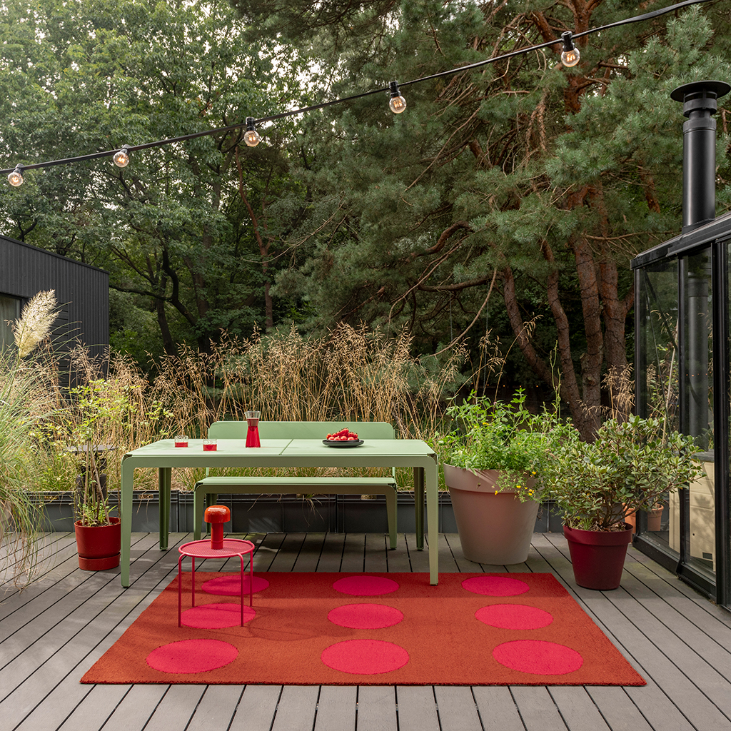 Festival dots rood outdoor tapijt | Maat: 250 × 350 cm