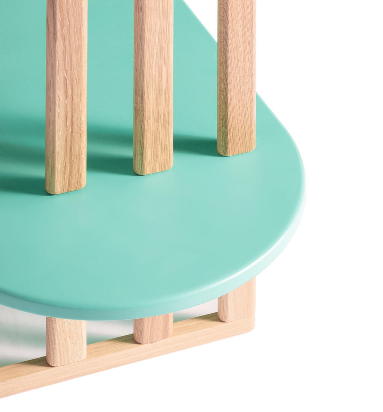 Groene vier-laags boekenkast