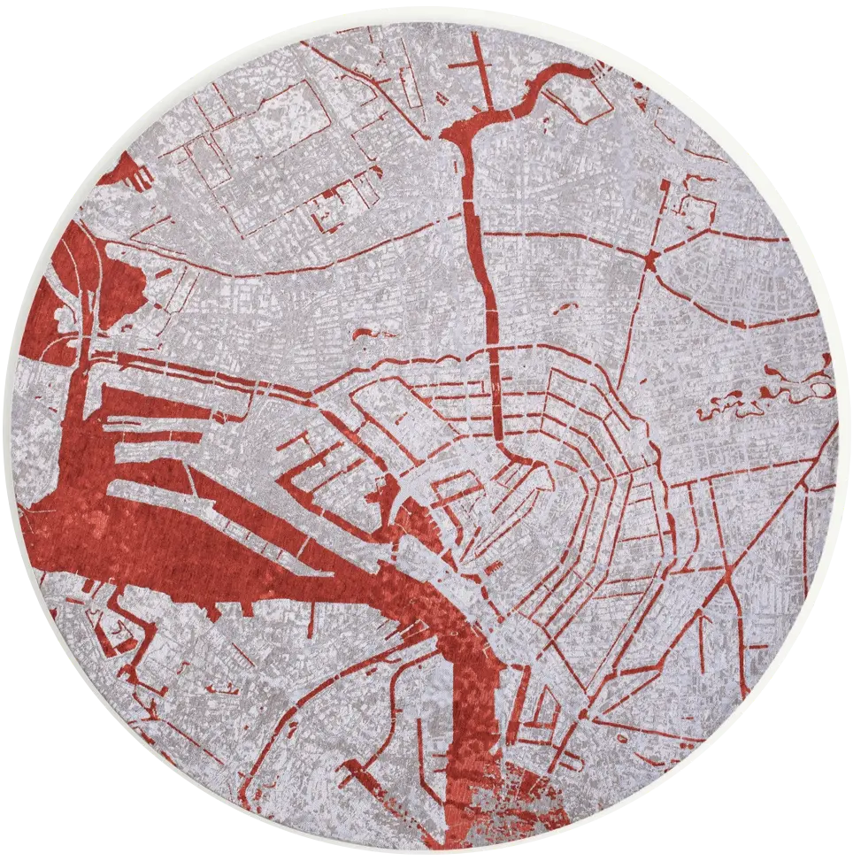Orange Cut rond tapijt | Maat: Ø 240 cm