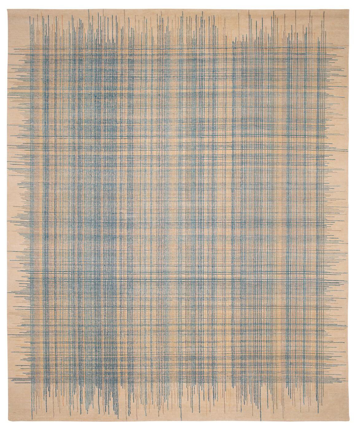 Ballpoint art 1 grijs blauw tapijt