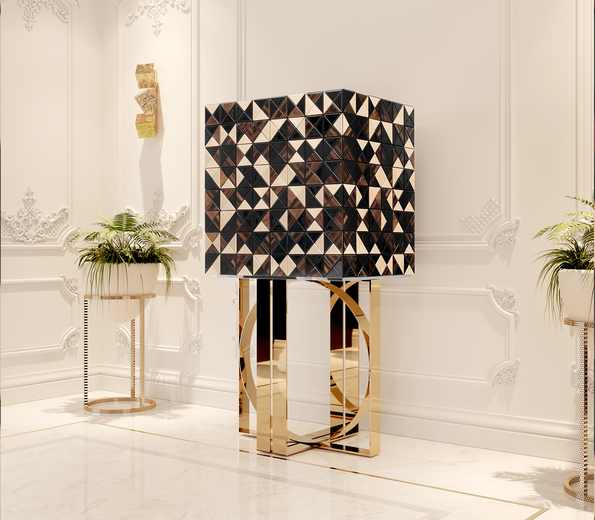 Mosaic walnoten kast