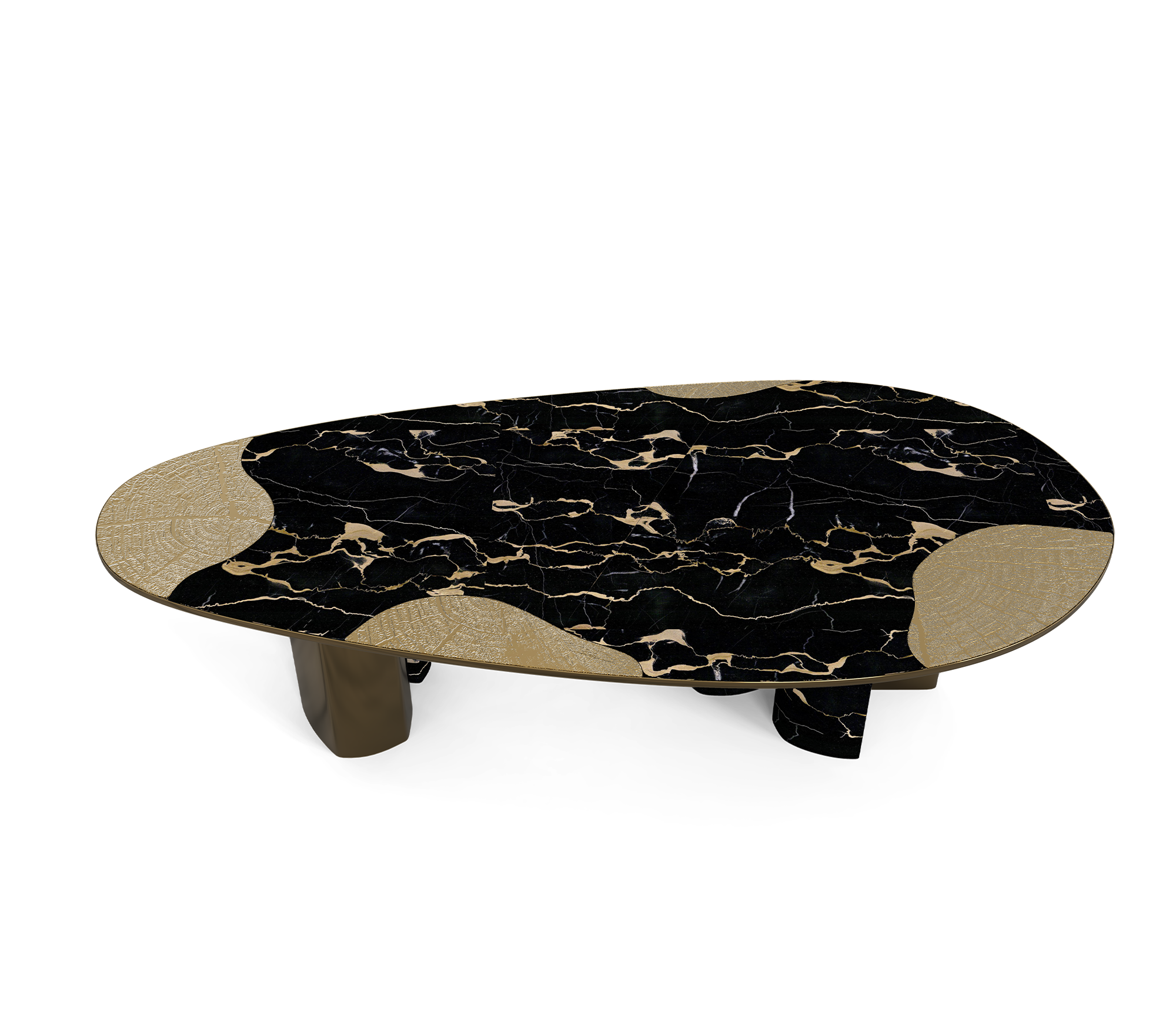Athena Portoro marmer en patina eettafel