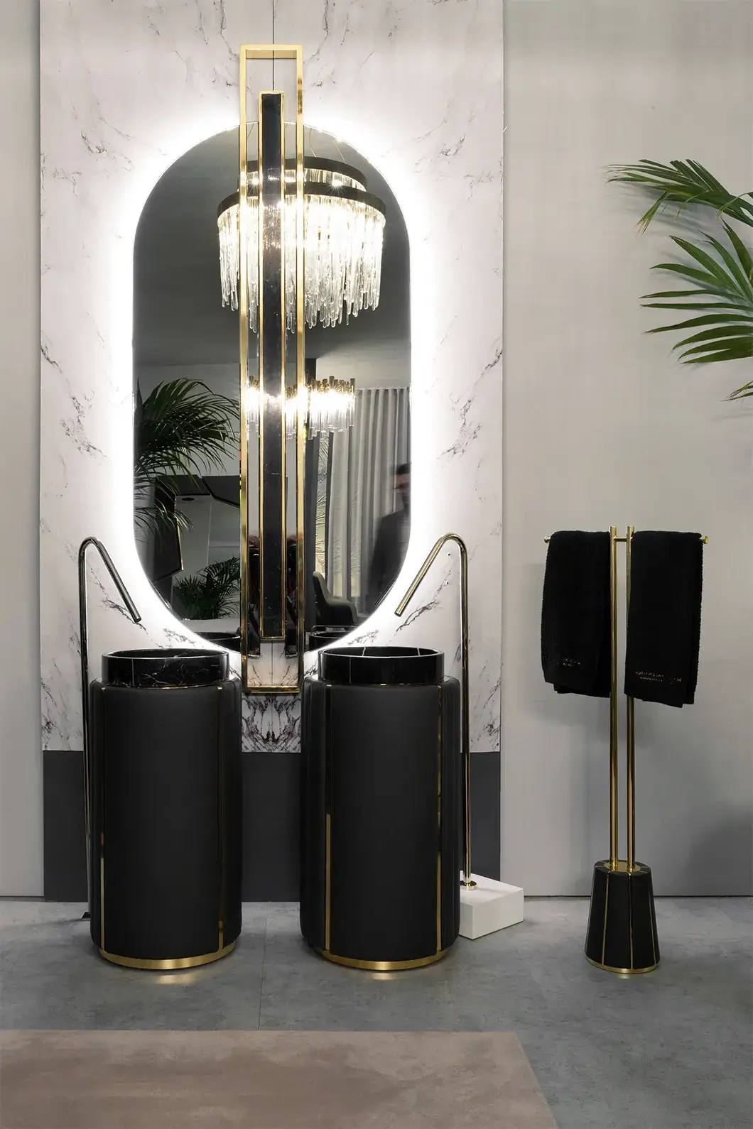 Imperial zwarte zuil wastafel