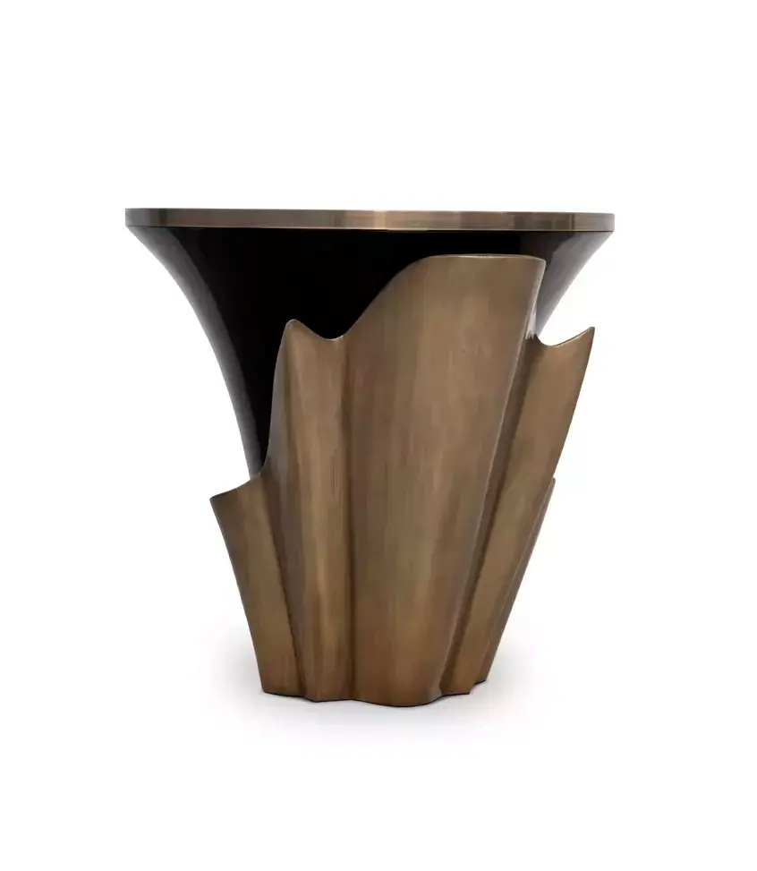 Solstice oud goudblad bijzettafel