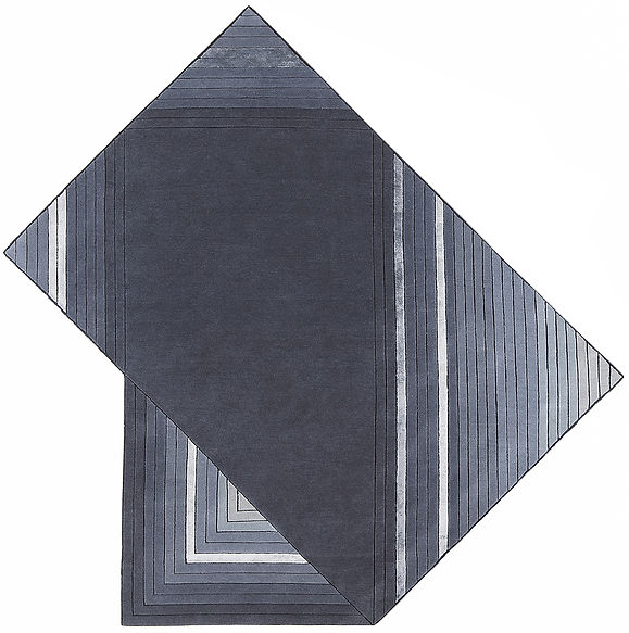 Handgeknoopt geometrisch wol & viscose vloerkleed