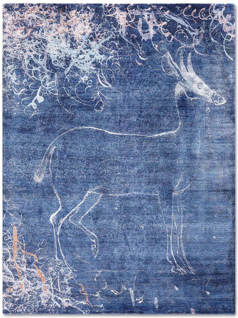 Antelope Blue handgeweven tapijt | Maat: 122 × 183 cm
