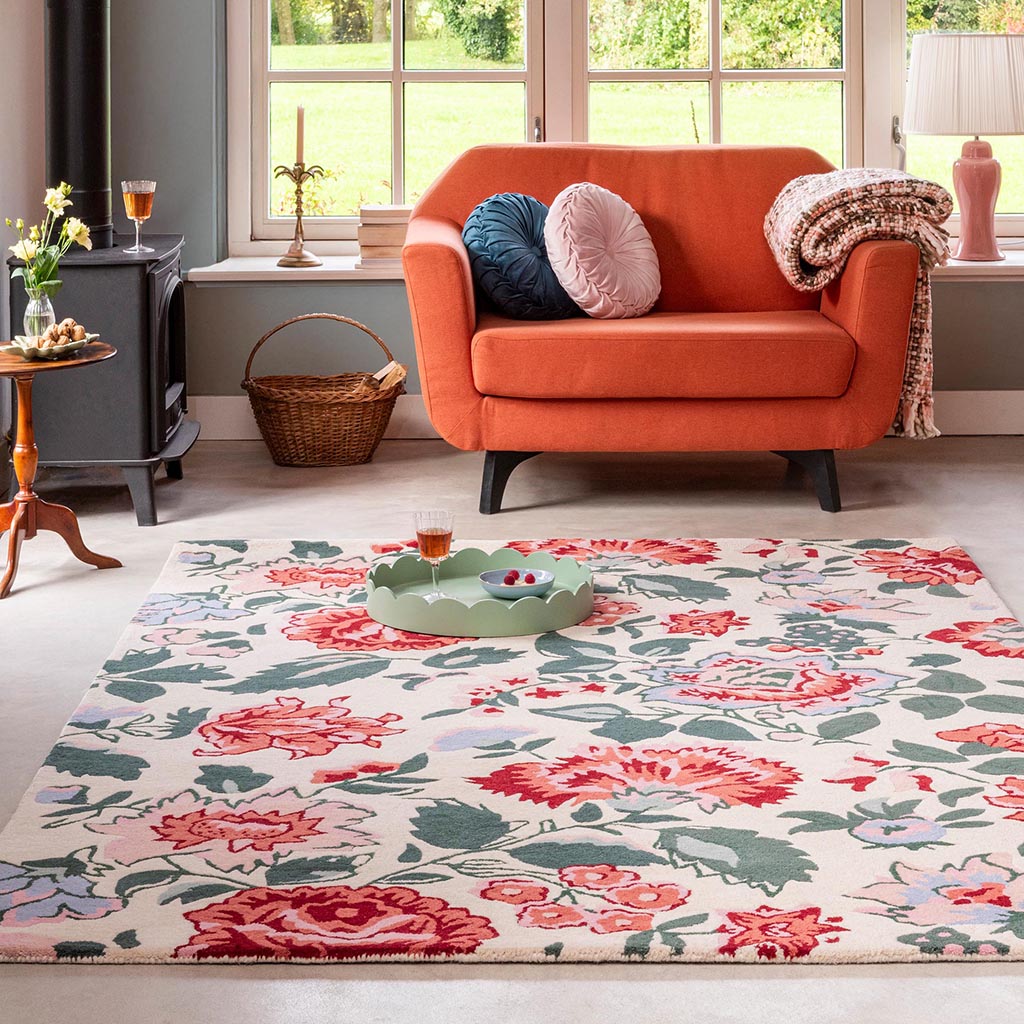 Wendling floral klaproosrood tapijt | Maat: 170 × 240 cm