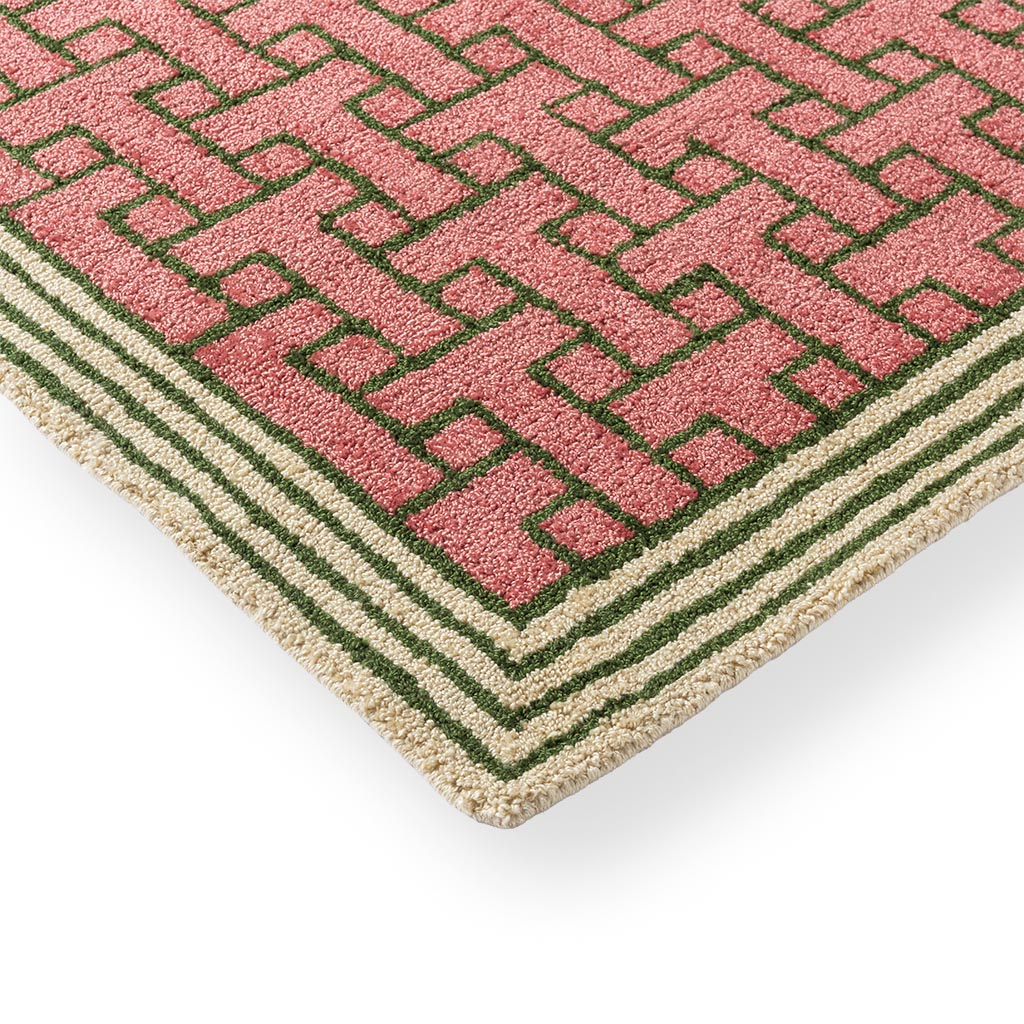 Monogram roze outdoor tapijt | Maat: 160 × 230 cm