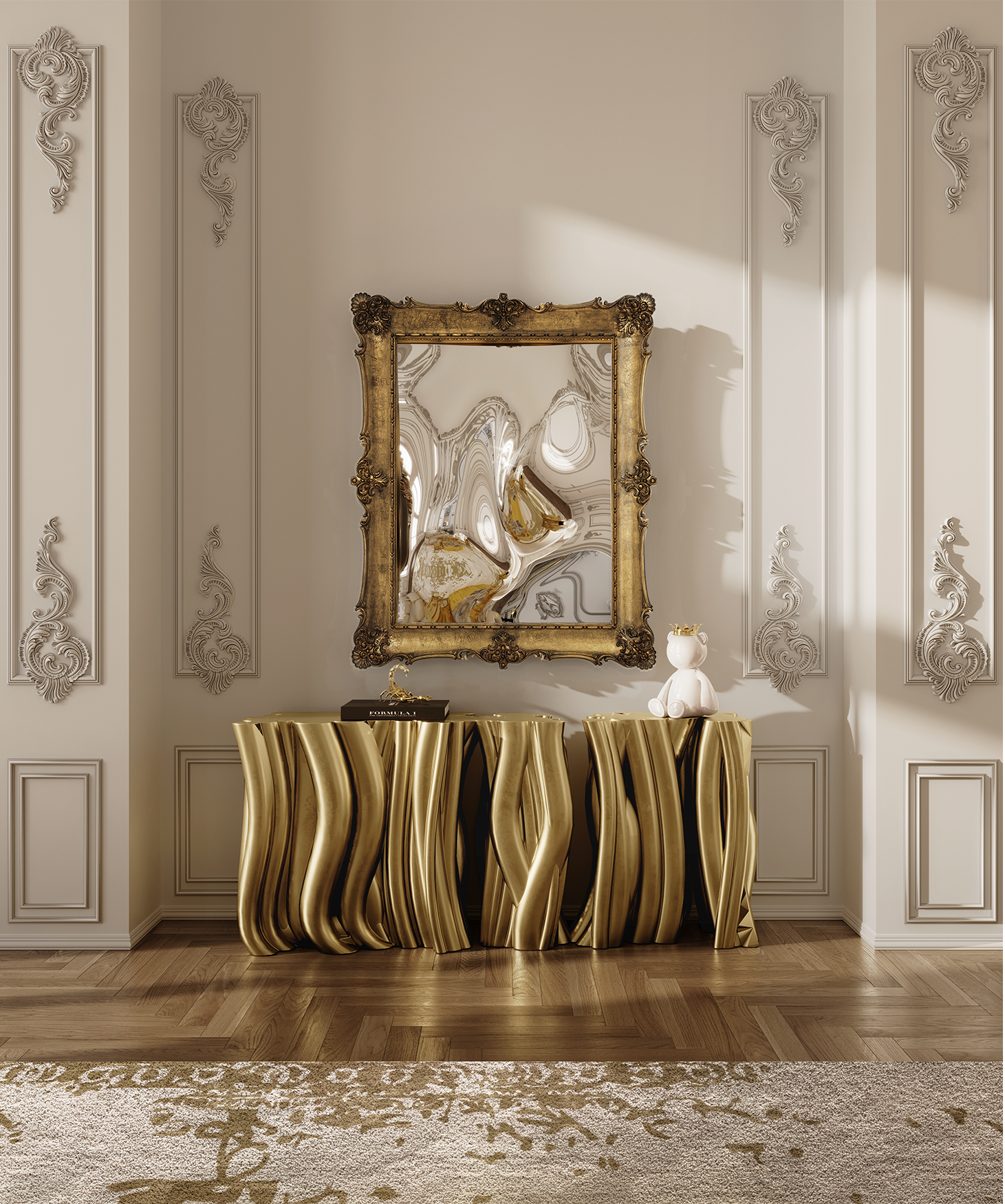 Monochrome goud premium dressoir