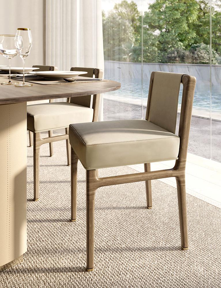 Amerigo Italiaanse gemaakte stoel | Configuratie: Zonder armleuningen | Bekleding: Leer