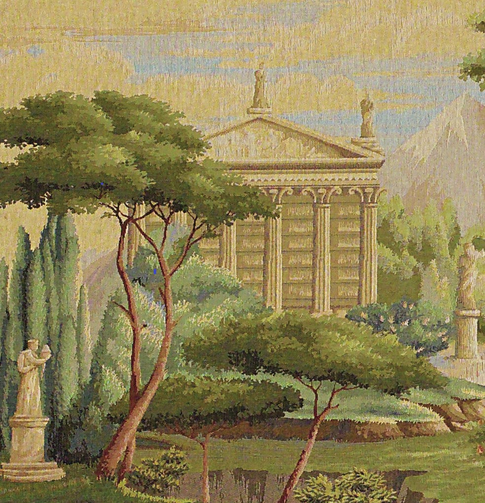 Panoramic View on a Garden wandtapijt