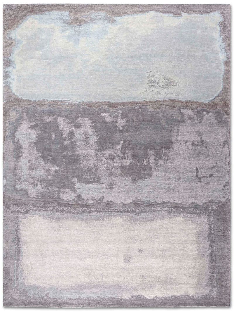 Zilver / grijs handgemaakte luxe tapijt | Maat: 122 × 183 cm